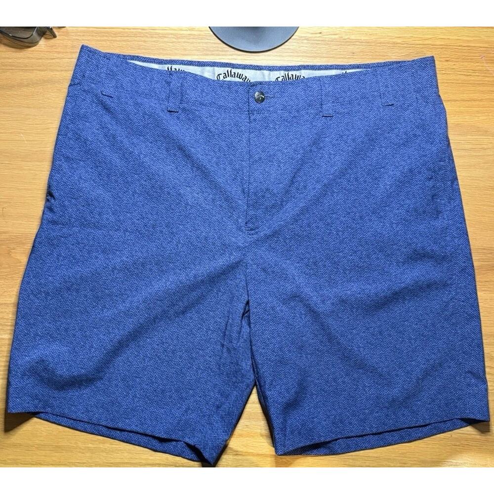 Callaway Golf Shorts Mens 40 Opti Dri Opti Shield Performance Stretch- Blue
